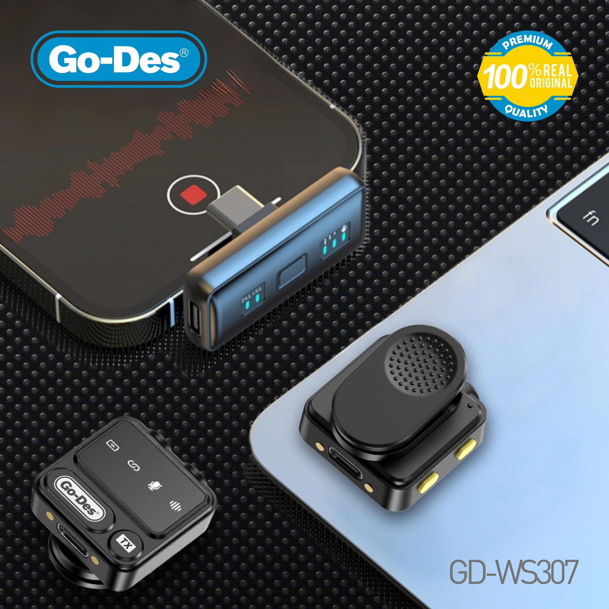 میکروفون یقهای بیسیم Go-Des مدل GD-WS307
